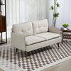 HOMCOM 55" Loveseat Sofa for Bedroom, Modern Love Seats Furniture with Button Tufting, Upholstered Small Couch for Living Room, Small Space, Cream White