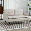 HOMCOM 55" Loveseat Sofa for Bedroom, Modern Love Seats Furniture with Button Tufting, Upholstered Small Couch for Living Room, Small Space, Cream White