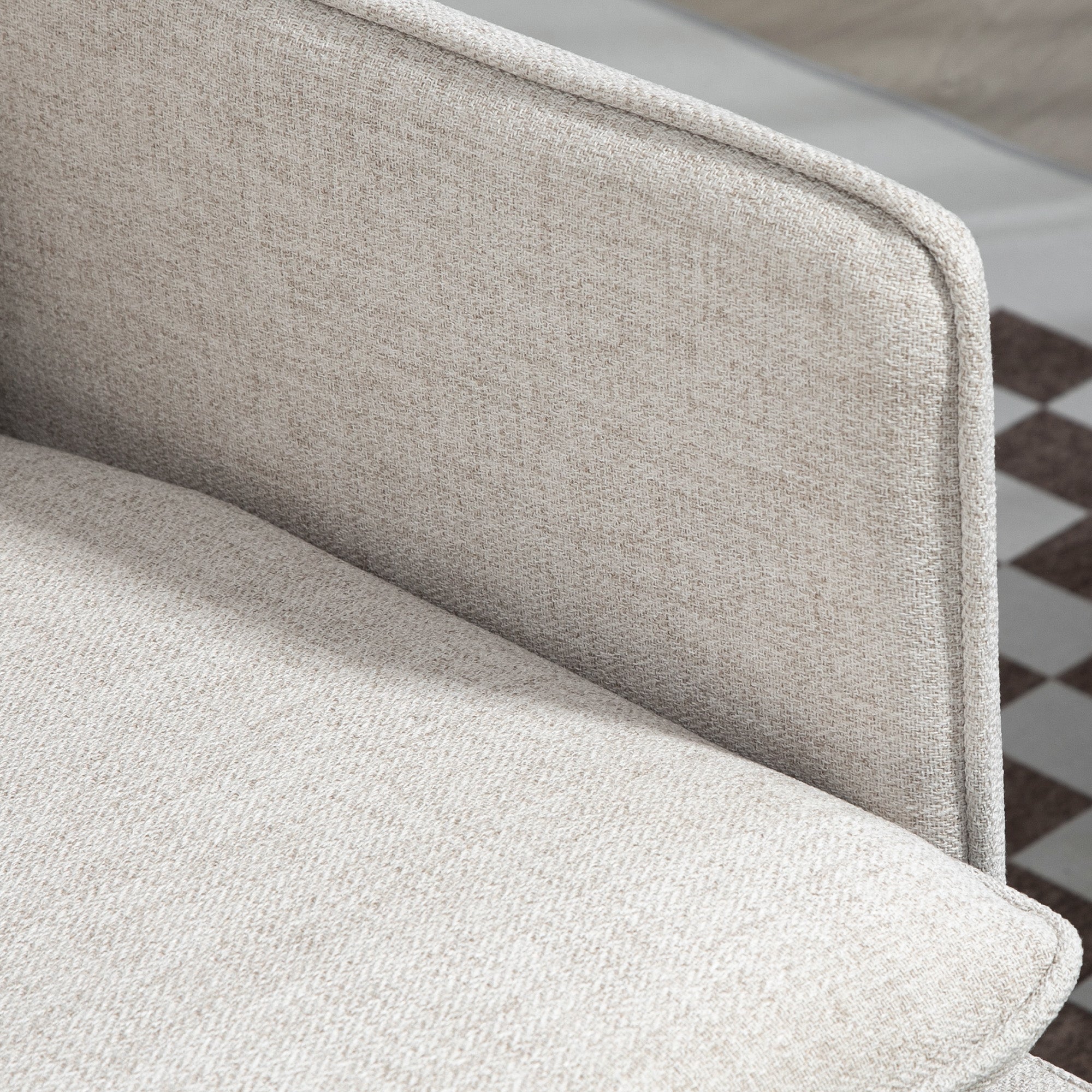 HOMCOM 55" Loveseat Sofa for Bedroom, Modern Love Seats Furniture with Button Tufting, Upholstered Small Couch for Living Room, Small Space, Cream White