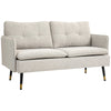 HOMCOM 55" Loveseat Sofa for Bedroom, Modern Love Seats Furniture with Button Tufting, Upholstered Small Couch for Living Room, Small Space, Cream White