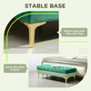 HOMCOM Velvet Upholstered Bench Seat, End of Bed Bench, Entryway Shoe Bench with Button Tufted for Living Room, Bedroom, Dark Green