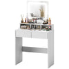 HOMCOM Makeup Vanity Desk with Mirror and Lights, for Bedroom, Modern LED Lighted Dressing Table with 2 Storage Drawers, 3 Compartments, 3 Lighting Modes, for Women Girls, White