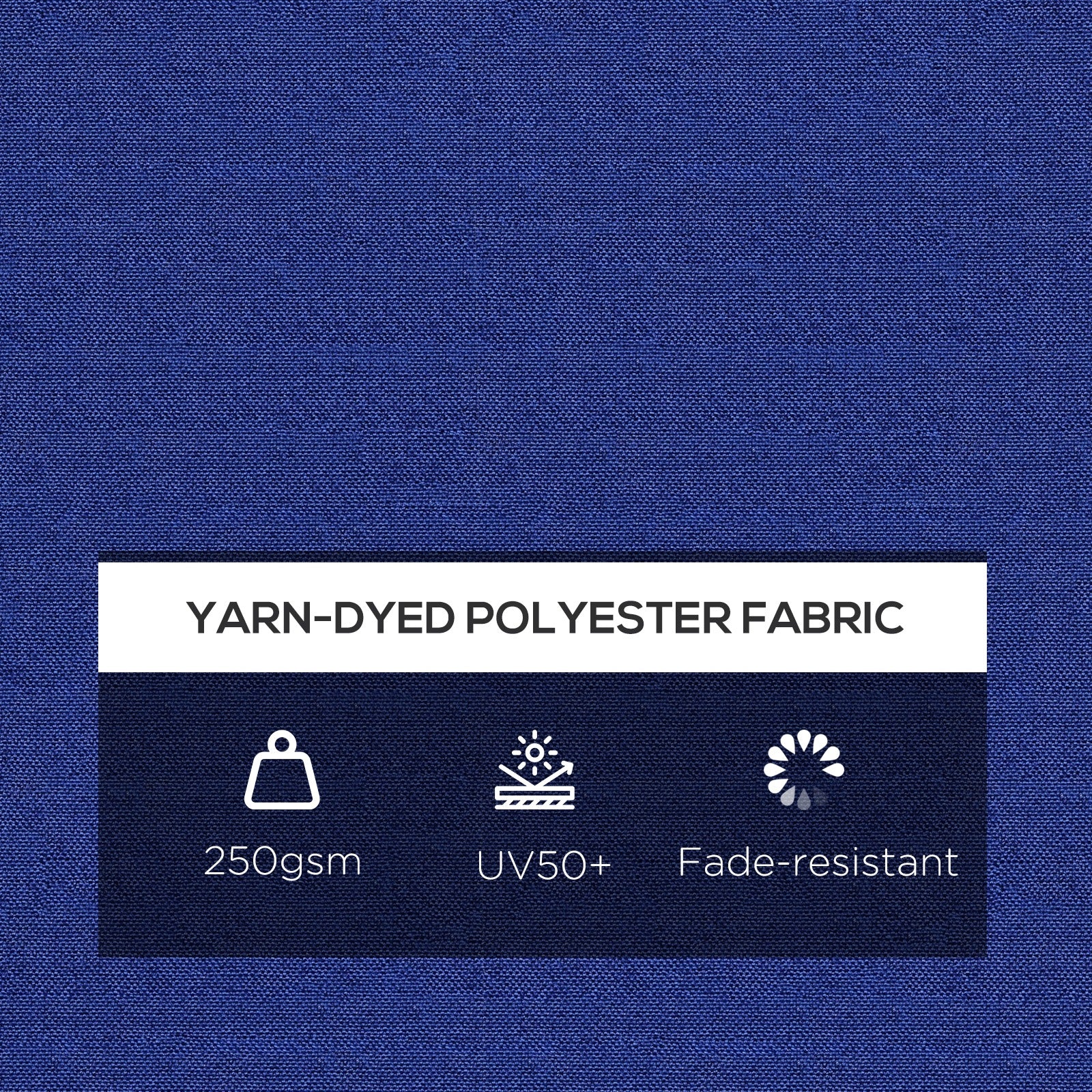 Outsunny Outdoor Chair Cushions Set of 2 for Dining Chairs, Water-Repellent and Fade-Resistant Yarn-Dyed Polyester, Outdoor Seat Cushions with Back Cushions and Ties, Navy Blue