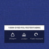 Outsunny Outdoor Chair Cushions Set of 2 for Dining Chairs, Water-Repellent and Fade-Resistant Yarn-Dyed Polyester, Outdoor Seat Cushions with Back Cushions and Ties, Navy Blue