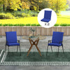 Outsunny Outdoor Chair Cushions Set of 2 for Dining Chairs, Water-Repellent and Fade-Resistant Yarn-Dyed Polyester, Outdoor Seat Cushions with Back Cushions and Ties, Navy Blue