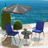 Outsunny Outdoor Chair Cushions Set of 2 for Dining Chairs, Water-Repellent and Fade-Resistant Yarn-Dyed Polyester, Outdoor Seat Cushions with Back Cushions and Ties, Navy Blue