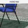 Outsunny Outdoor Chair Cushions Set of 2 for Dining Chairs, Water-Repellent and Fade-Resistant Yarn-Dyed Polyester, Outdoor Seat Cushions with Back Cushions and Ties, Navy Blue