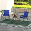 Outsunny Outdoor Chair Cushions Set of 2 for Dining Chairs, Water-Repellent and Fade-Resistant Yarn-Dyed Polyester, Outdoor Seat Cushions with Back Cushions and Ties, Navy Blue