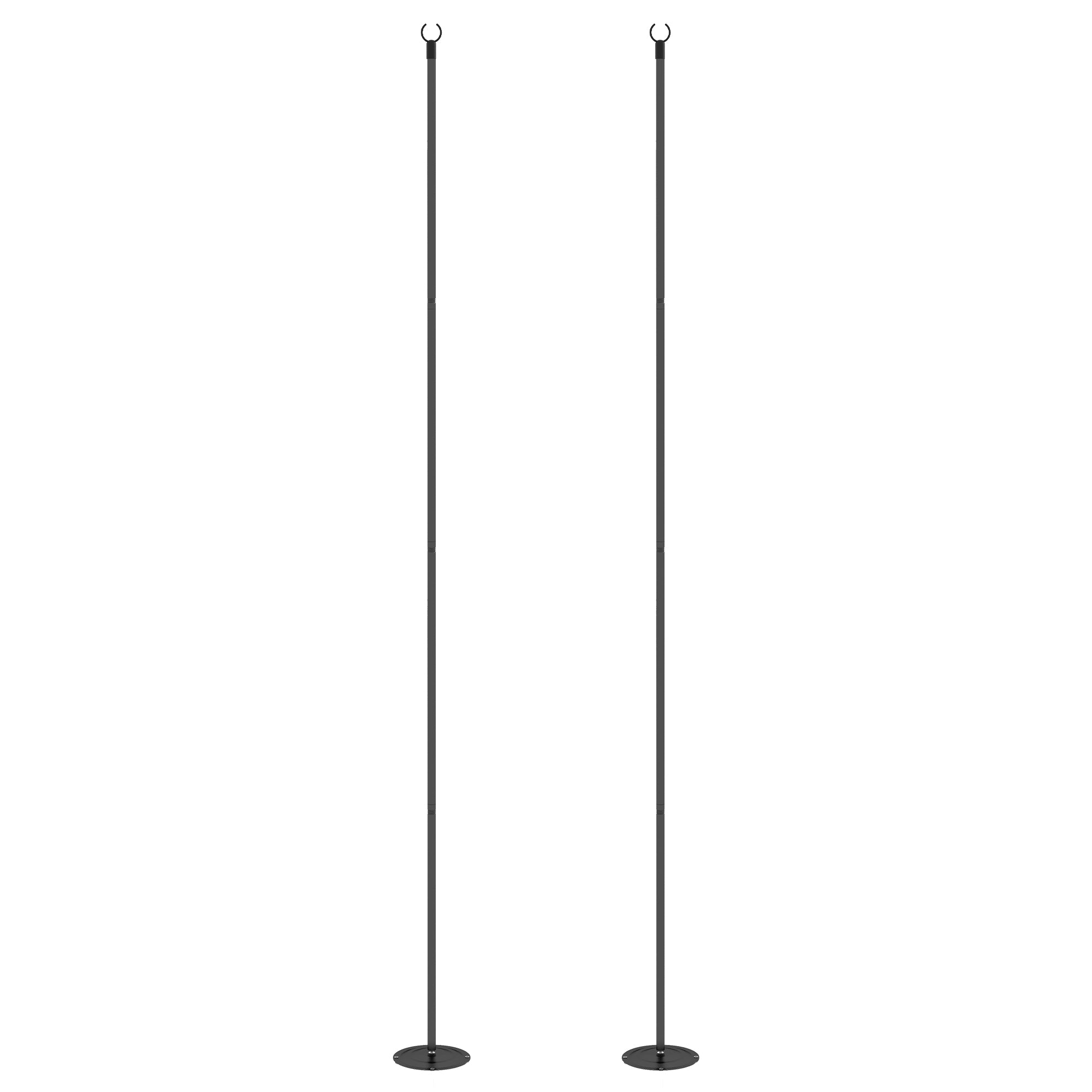 Outsunny 2 Pack of String Light Poles, 10' Light Poles for Hanging Outside Decor, Steel Lighting Stand for Patio, Backyard, Deck, Wedding Party, Black