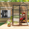 Outsunny 6' x 8' x 6.4' Walk-in Garden Greenhouse Polycarbonate Panels Plants Flower Growth Shed Cold Frame Outdoor Portable Warm House Aluminum Frame, Charcoal Grey