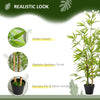 Outsunny 4FT Bamboo Silk Artificial Tree Fake Tropical Tree Imitation Leaf Faux Decorative Plant in Nursery Pot for Indoor Outdoor Decor