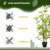 Outsunny 4FT Bamboo Silk Artificial Tree Fake Tropical Tree Imitation Leaf Faux Decorative Plant in Nursery Pot for Indoor Outdoor Decor