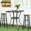 Outsunny Patio Wicker Dining Table with Umbrella Hole, 34 Inch Outdoor PE Rattan Coffee Table with Plastic Board Under the Woven Table Top for Patio, Garden, Balcony, Black