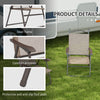 Outsunny Patio Chairs Set of 2, Sports Chairs for Adults, Camping Chairs with Armrest, Breathable Mesh Fabric Seat for Lawn, Brown
