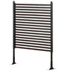 Outsunny Picket Metal Garden Fence for Hard & Soft Ground, 4 ft(H) Standing Outdoor Fencing with Feet, Animal Barrier Flower Bed Landscape Edging, Brown