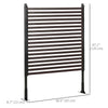 Outsunny Picket Metal Garden Fence for Hard & Soft Ground, 4 ft(H) Standing Outdoor Fencing with Feet, Animal Barrier Flower Bed Landscape Edging, Brown