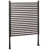 Outsunny Picket Metal Garden Fence for Hard & Soft Ground, 4 ft(H) Standing Outdoor Fencing with Feet, Animal Barrier Flower Bed Landscape Edging, Brown