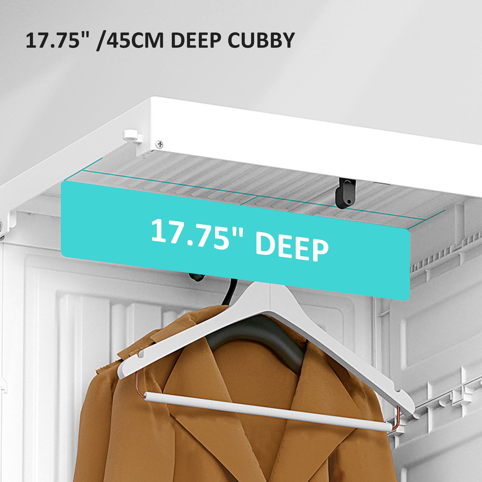 HOMCOM Portable Wardrobe Closet, Armoire, Foldable Clothes Organizer with Cube Storage, Hanging Rods, Magnet Doors, White