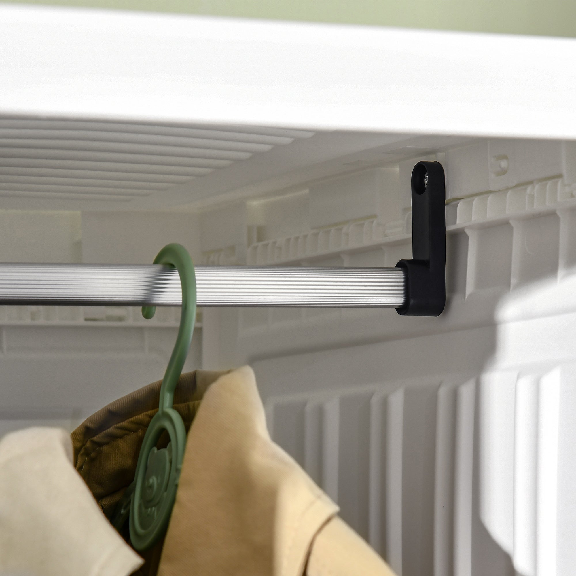 HOMCOM Portable Wardrobe Closet, Armoire, Foldable Clothes Organizer with Cube Storage, Hanging Rods, Magnet Doors, White