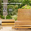 Outsunny Wooden Outdoor Rocking Chair with Slatted Seat & High Back, Patio Rocking Chair with S Shape, Solid Wood Rocker for Backyard, Garden, Teak