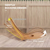 Outsunny Wooden Outdoor Rocking Chair with Slatted Seat & High Back, Patio Rocking Chair with S Shape, Solid Wood Rocker for Backyard, Garden, Teak