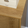 HOMCOM Storage Cabinet, Vintage Kitchen Cabinet with Shelf, Chevron Doors, Soft Close Hinges and Wooden Legs, Natural