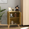 HOMCOM Storage Cabinet, Vintage Kitchen Cabinet with Shelf, Chevron Doors, Soft Close Hinges and Wooden Legs, Natural