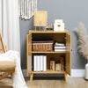 HOMCOM Storage Cabinet, Vintage Kitchen Cabinet with Shelf, Chevron Doors, Soft Close Hinges and Wooden Legs, Natural