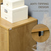 HOMCOM Storage Cabinet, Vintage Kitchen Cabinet with Shelf, Chevron Doors, Soft Close Hinges and Wooden Legs, Natural