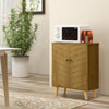 HOMCOM Storage Cabinet, Vintage Kitchen Cabinet with Shelf, Chevron Doors, Soft Close Hinges and Wooden Legs, Natural