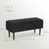 HOMCOM 37 Inch Modern Ottoman with Storage and Wooden Legs, Storage Ottoman with Teddy Velvet Upholstery, for Living Room, Bedroom, Black