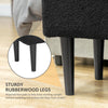 HOMCOM 37 Inch Modern Ottoman with Storage and Wooden Legs, Storage Ottoman with Teddy Velvet Upholstery, for Living Room, Bedroom, Black