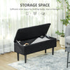HOMCOM 37 Inch Modern Ottoman with Storage and Wooden Legs, Storage Ottoman with Teddy Velvet Upholstery, for Living Room, Bedroom, Black