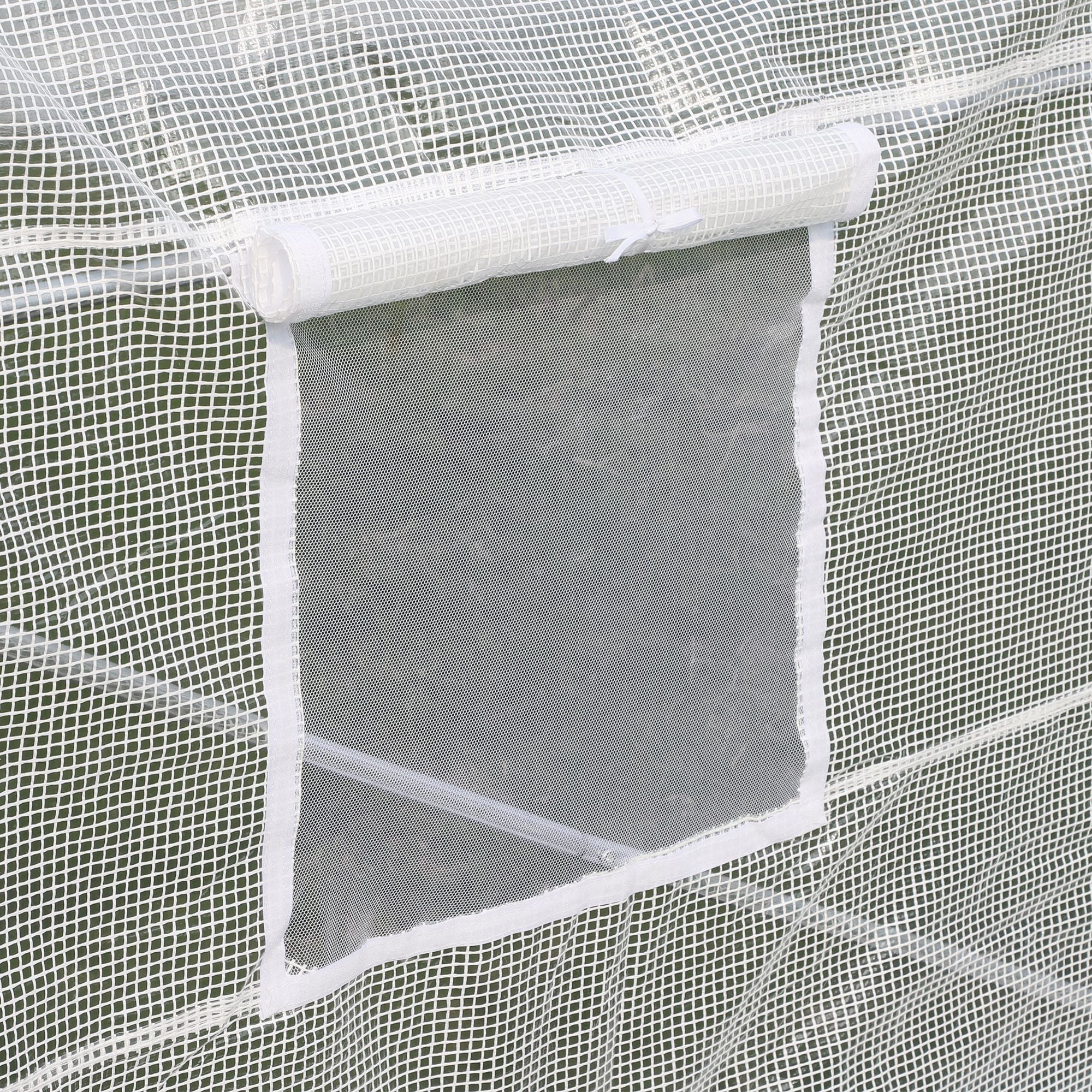 Outsunny 20x10x7ft Heavy Duty Tunnel Walk-in Greenhouse Outdoor Backyard Seed Plant Vegetables Grow Warm House White