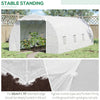 Outsunny 20x10x7ft Heavy Duty Tunnel Walk-in Greenhouse Outdoor Backyard Seed Plant Vegetables Grow Warm House White