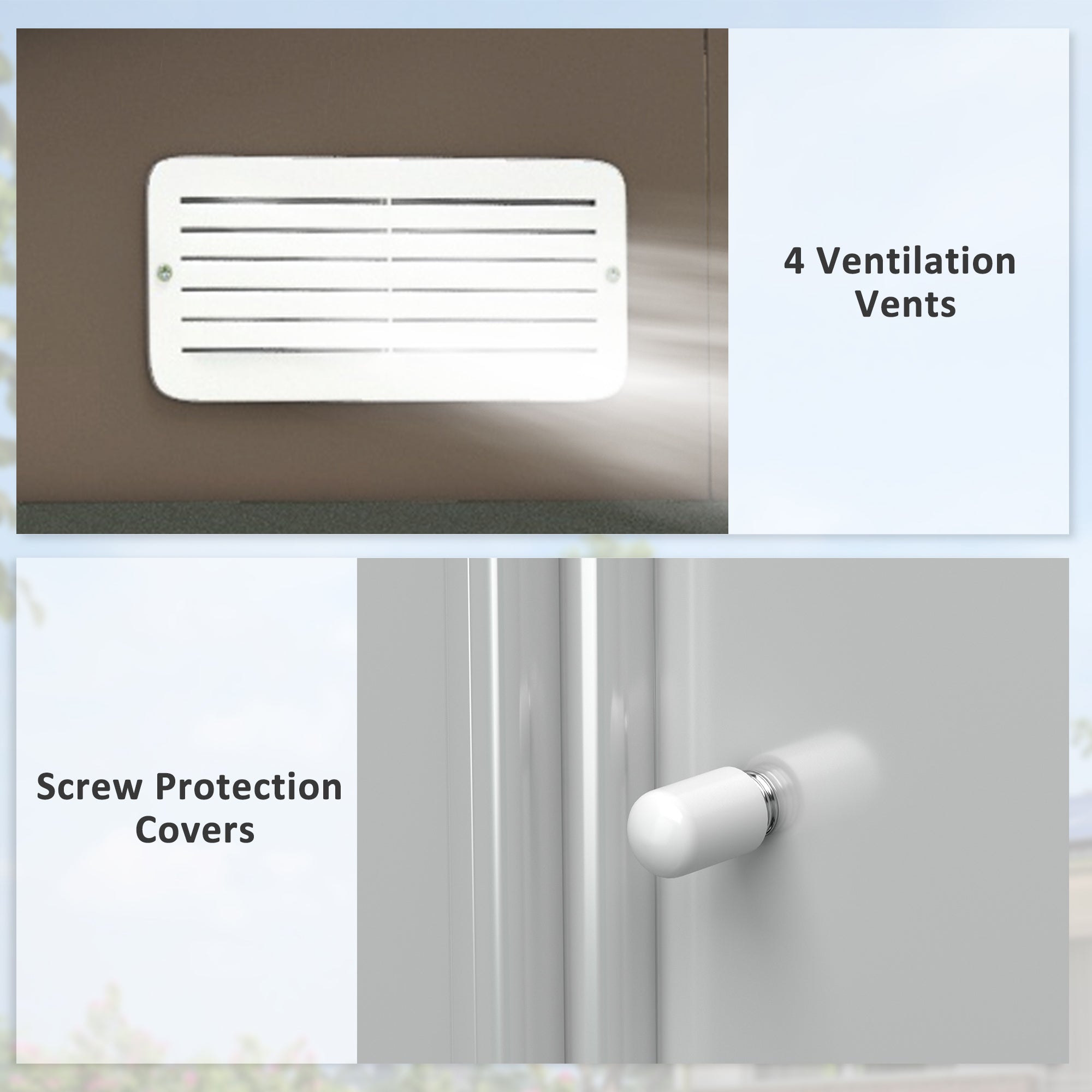 Outsunny 7' x 4' x 6' Garden Storage Shed Outdoor Patio Yard Metal Tool Storage House w/ Steel Foundation Kit and Double Doors, Brown