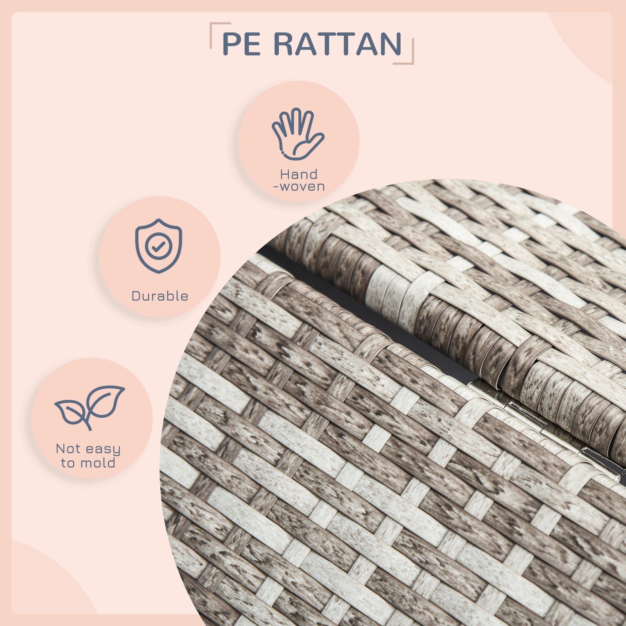 PawHut Elevated Rattan Dog House Outdoor with Canopy, Wicker Dog Bed with Water-Resistant Cushion, for Small and Medium Dogs Dark Grey