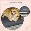 PawHut Elevated Rattan Dog House Outdoor with Canopy, Wicker Dog Bed with Water-Resistant Cushion, for Small and Medium Dogs Dark Grey