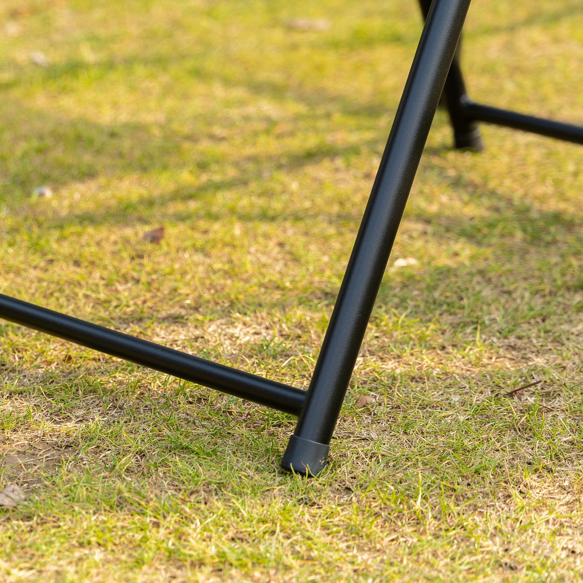 Outsunny 5 Pieces Patio Table and Chairs, Outdoor Dining Set with 4 Folding Chairs, Tempered Glass Tabletop and Parasol Hole, Breathable Mesh Patio Dining Set for Garden, Grey