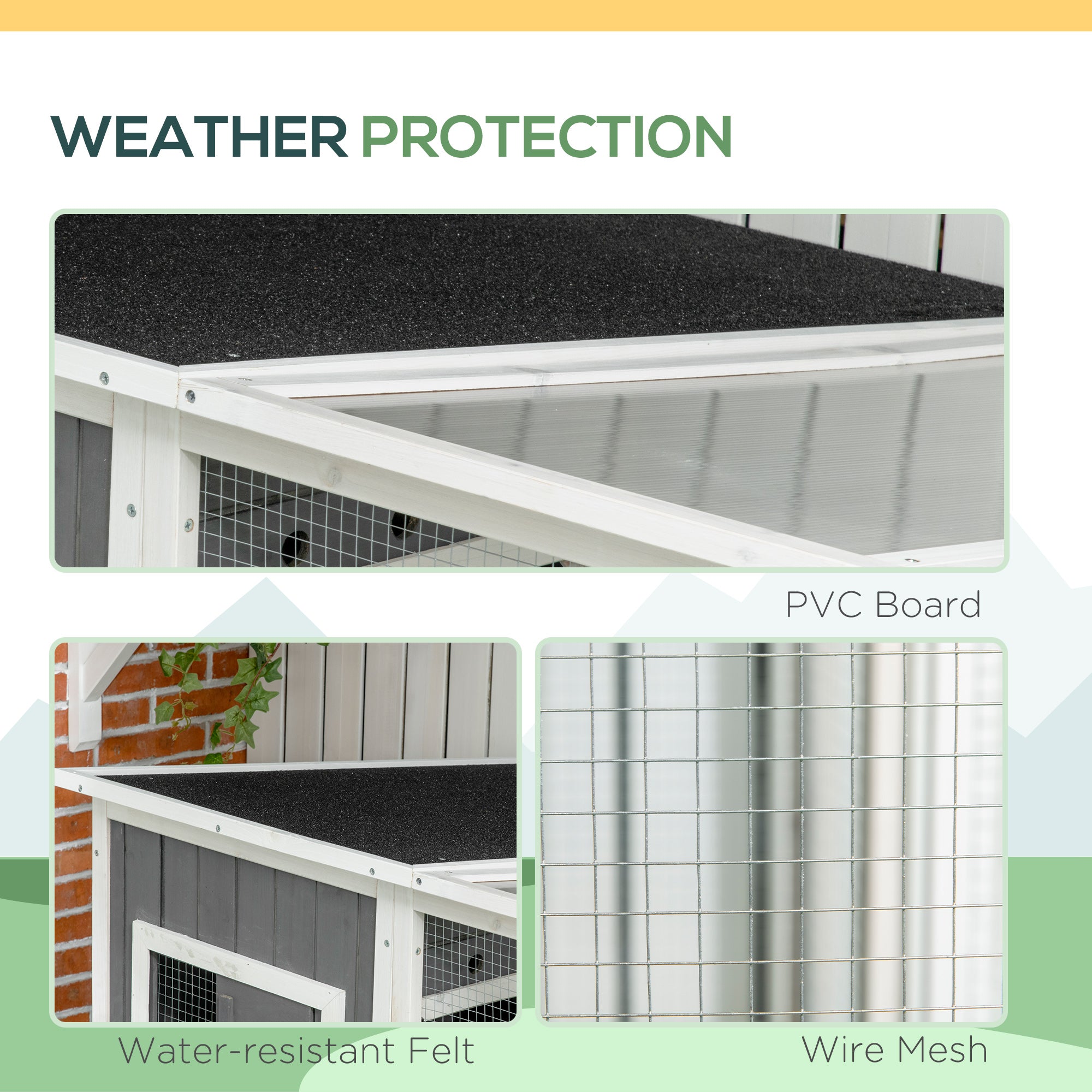 PawHut Wooden Cat Catio, 66.5