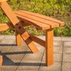 Outsunny 6 Person Round Picnic Table Bench Set with Umbrella Hole, Wood Patio Table with 3 Built-in Benches for Garden, Deck, Backyard, Brown