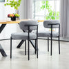 HOMCOM Dining Chairs Set of 2, Modern Kitchen Chairs with Berber Fleece Upholstery and Steel Legs for Living Room, Bedroom, Grey