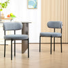 HOMCOM Dining Chairs Set of 2, Modern Kitchen Chairs with Berber Fleece Upholstery and Steel Legs for Living Room, Bedroom, Grey