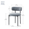 HOMCOM Dining Chairs Set of 2, Modern Kitchen Chairs with Berber Fleece Upholstery and Steel Legs for Living Room, Bedroom, Grey
