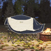 Outsunny Double Camping Chair, Portable Camp Chair with Cup Holder, Wine Glass Holder and Carry Bag, Padded Folding Loveseat for Hiking, Picnic, Beach, Support 551 lbs, Navy Blue