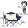 Outsunny Double Camping Chair, Portable Camp Chair with Cup Holder, Wine Glass Holder and Carry Bag, Padded Folding Loveseat for Hiking, Picnic, Beach, Support 551 lbs, Navy Blue