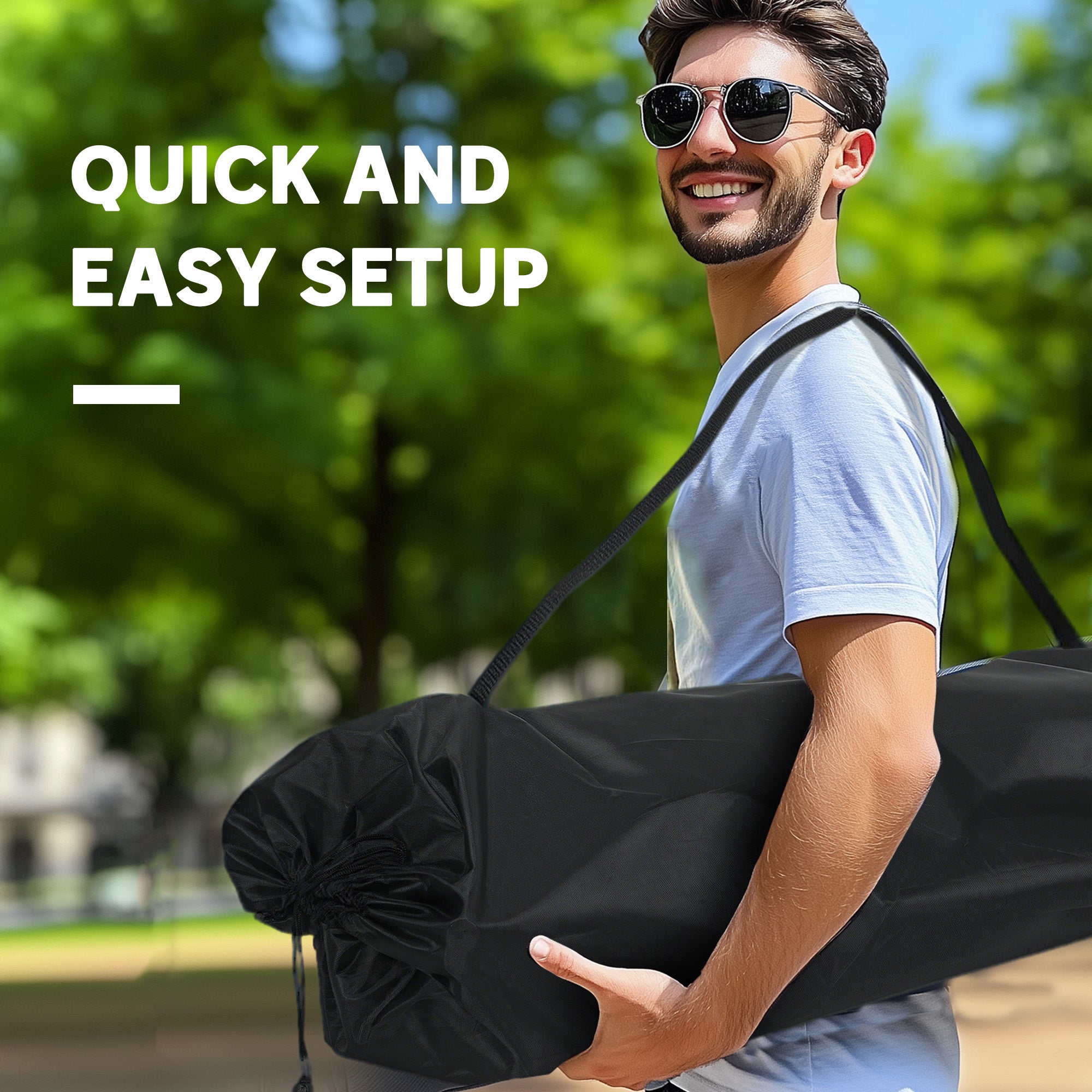 Outsunny Double Camping Chair, Portable Camp Chair with Cup Holder, Wine Glass Holder and Carry Bag, Padded Folding Loveseat for Hiking, Picnic, Beach, Support 551 lbs, Navy Blue