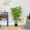HOMCOM 4.5FT Artificial Bamboo Tree in Pot, Indoor Outdoor Fake Plants for Home Office Living Room Decor, Green