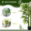 HOMCOM 4.5FT Artificial Bamboo Tree in Pot, Indoor Outdoor Fake Plants for Home Office Living Room Decor, Green