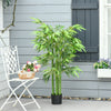 HOMCOM 4.5FT Artificial Bamboo Tree in Pot, Indoor Outdoor Fake Plants for Home Office Living Room Decor, Green